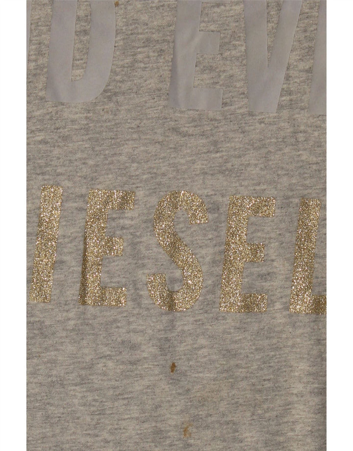 DIESEL Womens Oversized Blouse Top UK 14 Large Grey