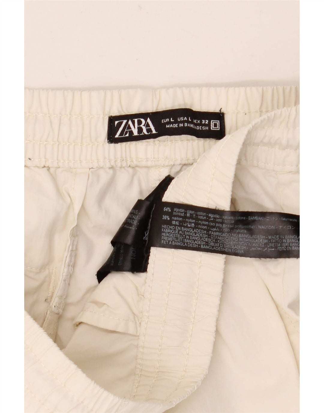 Мужские шорты карго ZARA, большие размеры, W32, белый хлопок