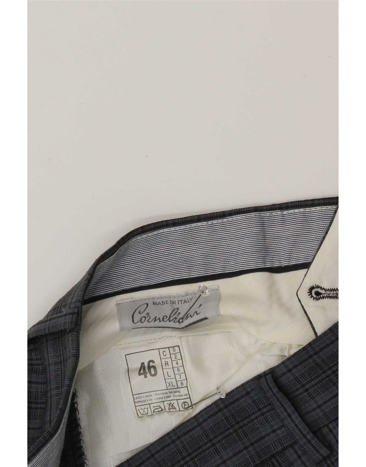 Corneliani Мужские костюмные брюки IT 46 Small W30 L30 Синие в клетку