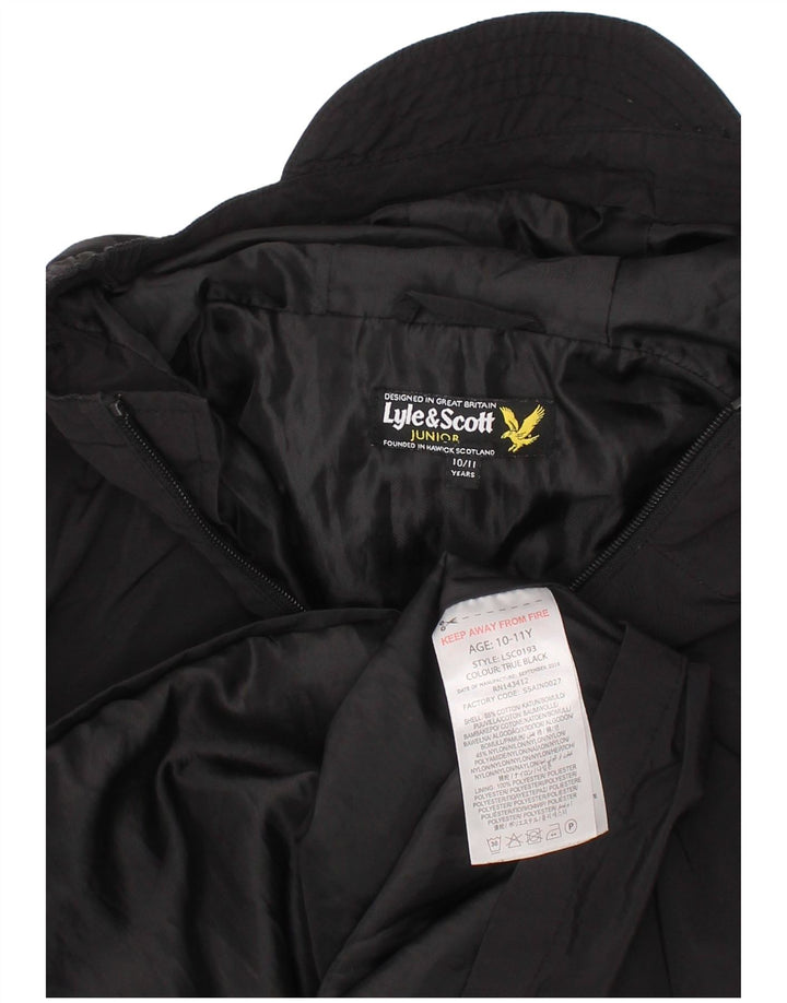 LYLE & SCOTT Boys Hooded Anorak Jacket 10-11 Years Black Cotton