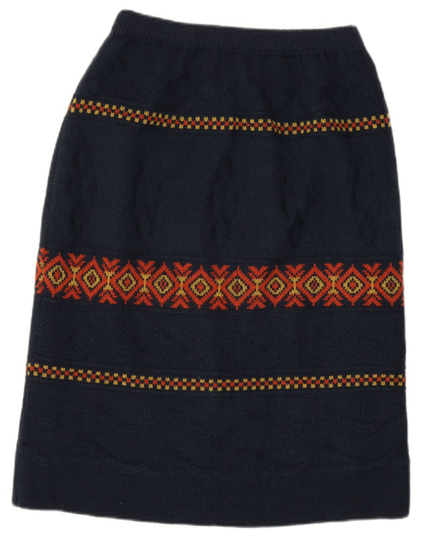 Винтажная женская юбка-миди W28, средний темно-синий аргайл/бриллиант