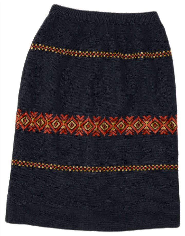 Винтажная женская юбка-миди W28, средний темно-синий аргайл/бриллиант