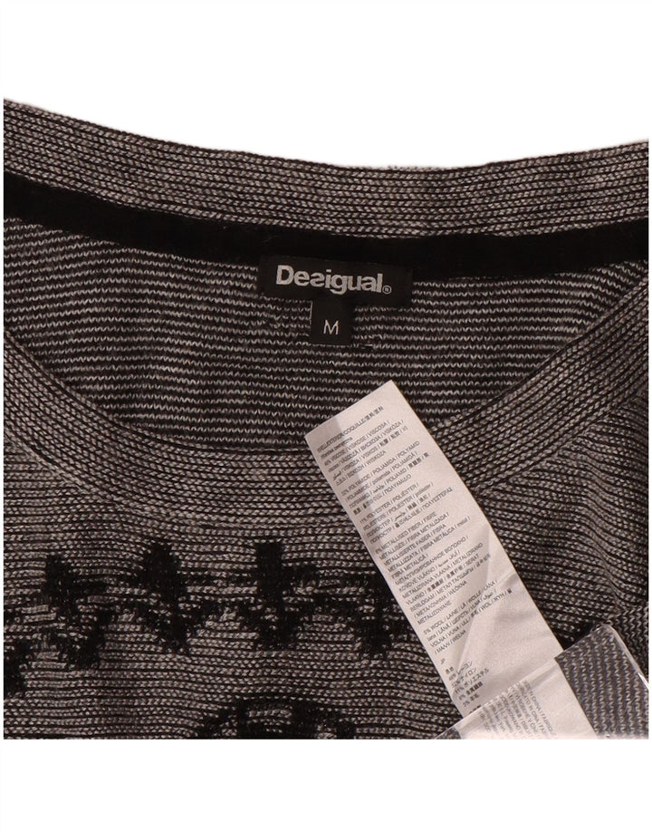 Женский топ с графическим рисунком Desigual UK 14, средний серый с рисунком пейсли