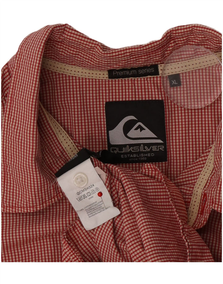 Мужская рубашка Quiksilver XL из хлопка в красную клетку