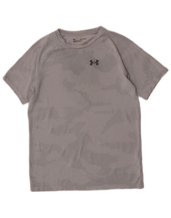 Футболка Under Armour для мальчиков, топ 13–14 лет, XL, серый камуфляжный полиэстер