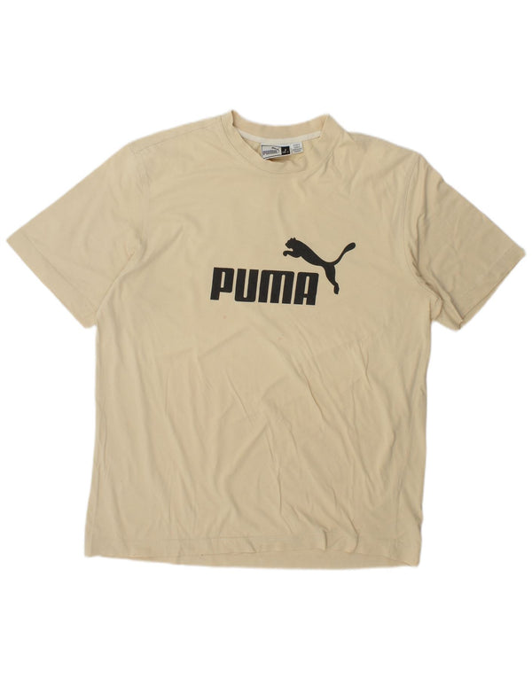 Мужская футболка с рисунком Puma, большая, бежевая