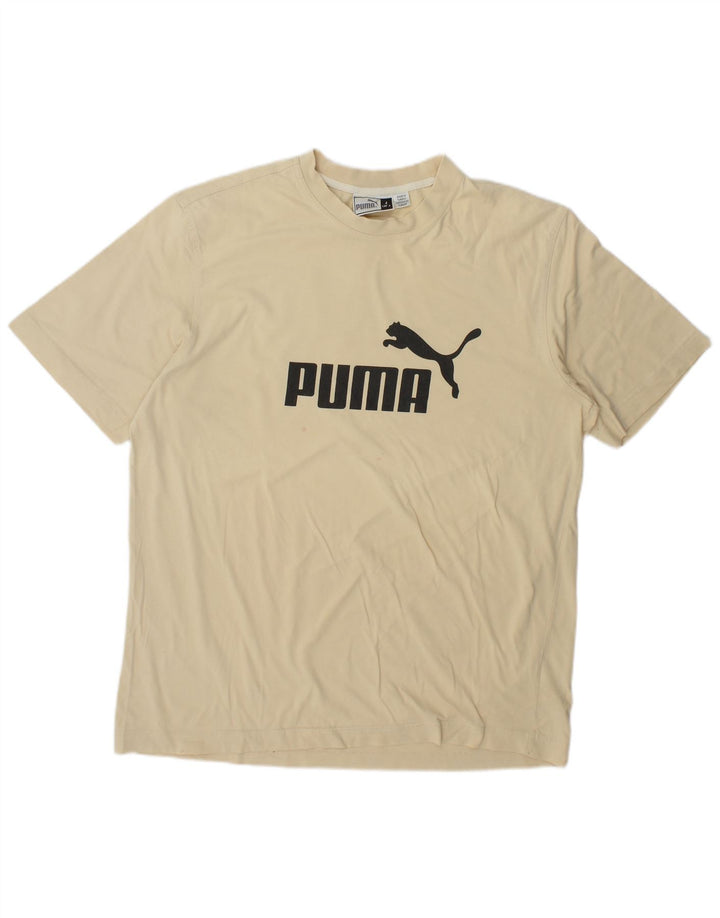 Мужская футболка с рисунком Puma, большая, бежевая