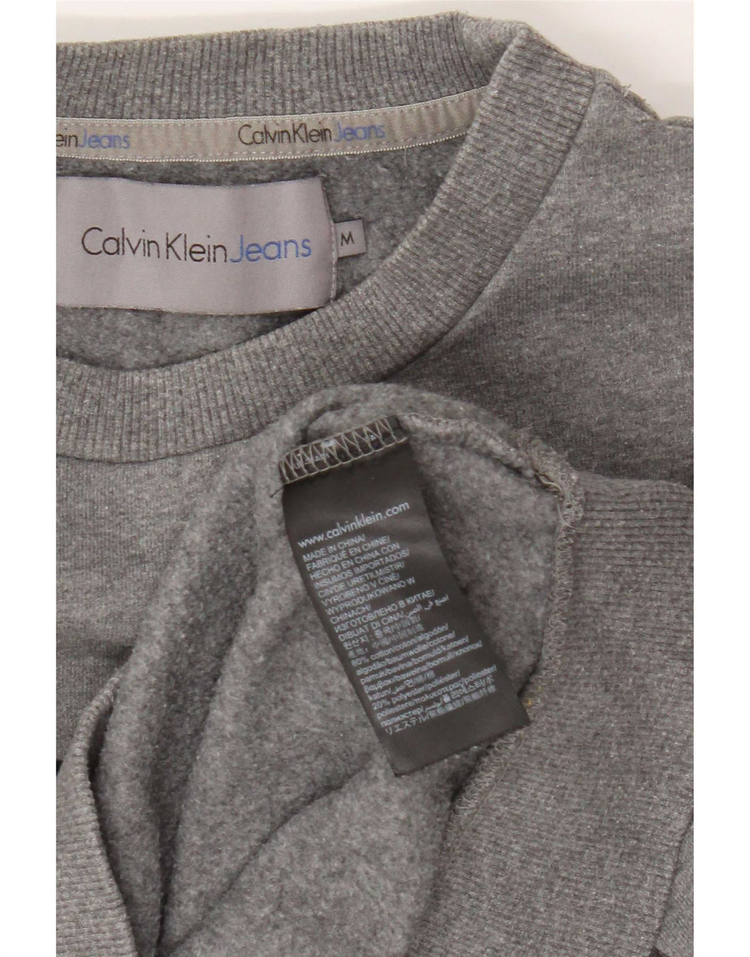 Мужской свитшот с рисунком Calvin Klein Jeans, средний серый в крапинку