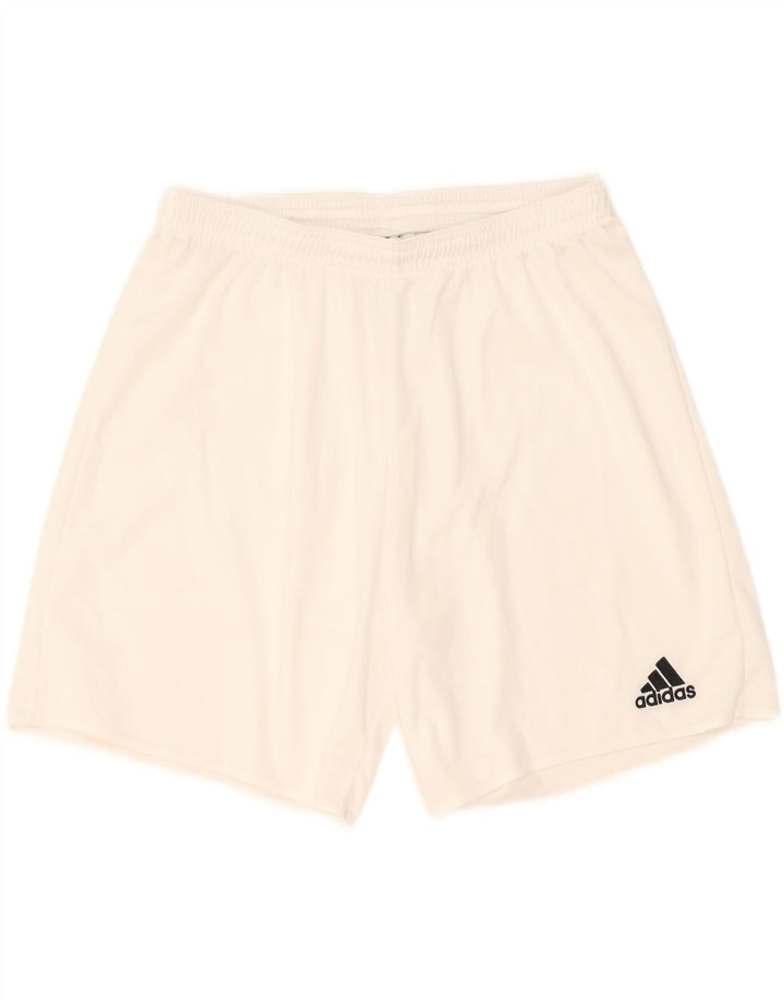 Мужские спортивные шорты Adidas большие белые из полиэстера