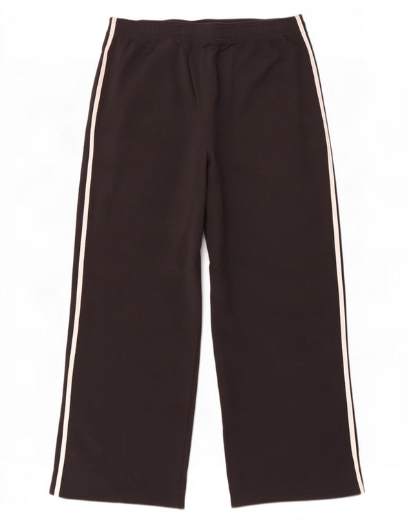 Женские повседневные брюки Adidas с широкими штанинами UK 18 XL W38 L28 черные из полиамида