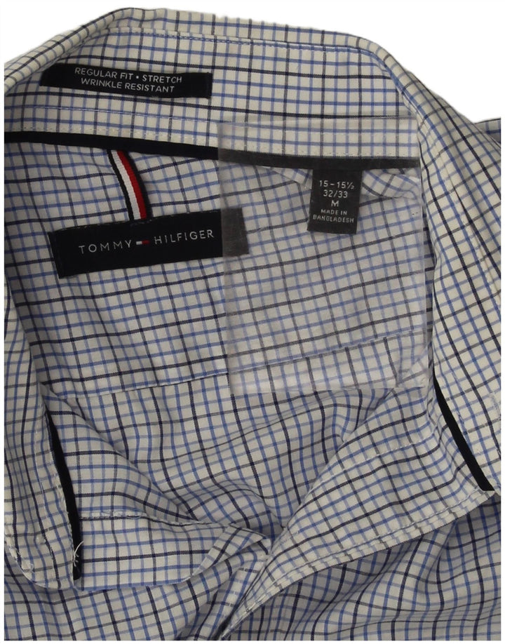 Мужская рубашка обычного кроя Tommy Hilfiger, размер 15, 1/2, средний синий клетчатый хлопок