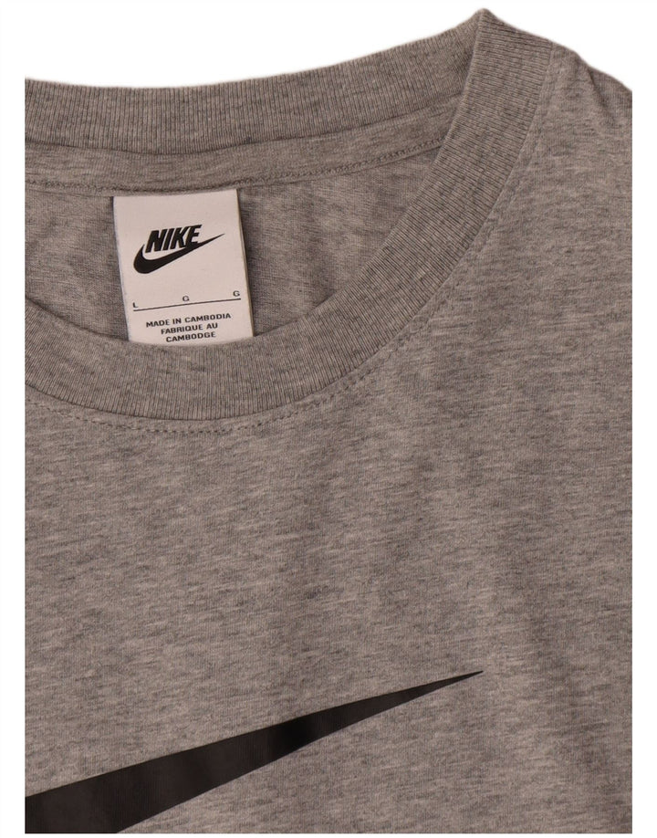 Мужская футболка с рисунком Nike, большой серый хлопок