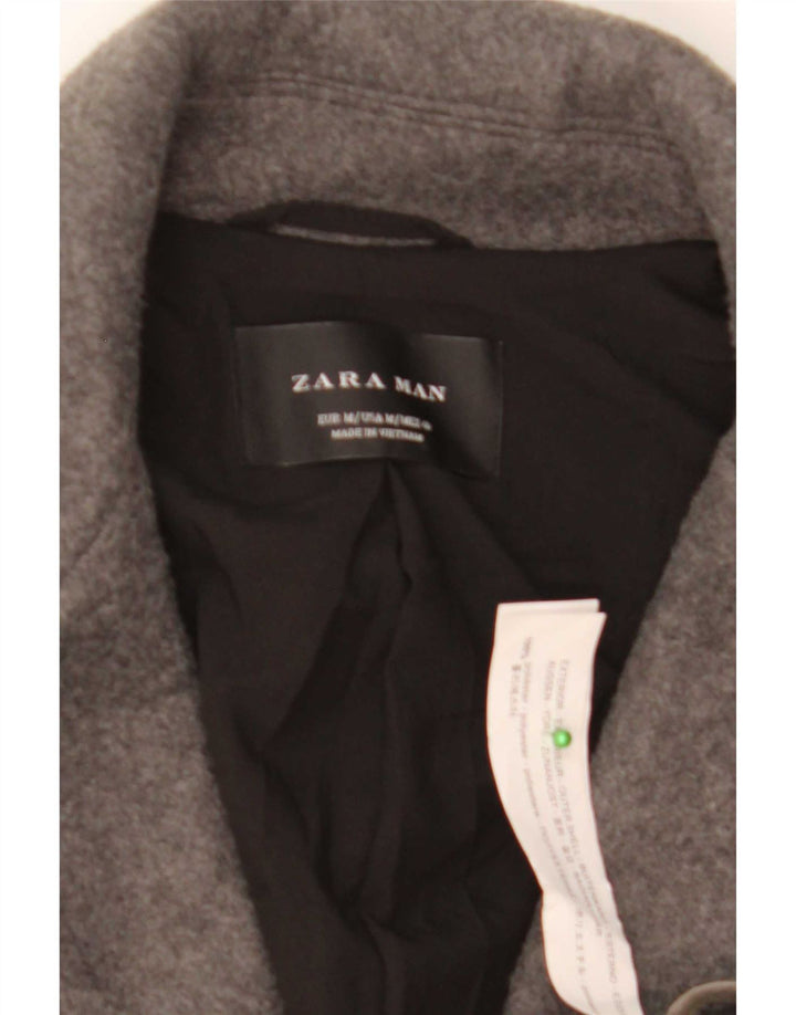 Мужское пальто Zara UK 38, средний серый полиэстер