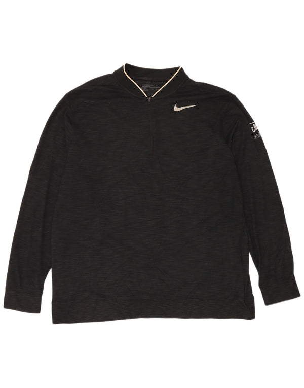 Мужской пуловер с воротником на молнии Nike Dri Fit 2XL, черный в крапинку