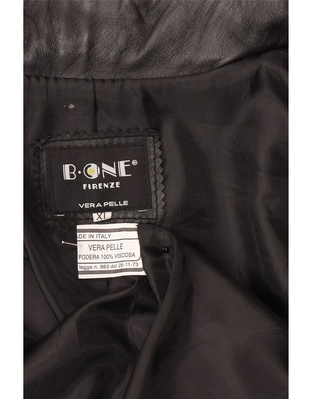 Мужская кожаная куртка B.ONE UK 42 XL, черная кожа