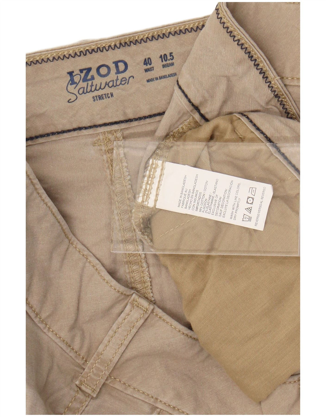 IZOD Мужские шорты-карго для соленой воды W40 XL, бежевый хлопок