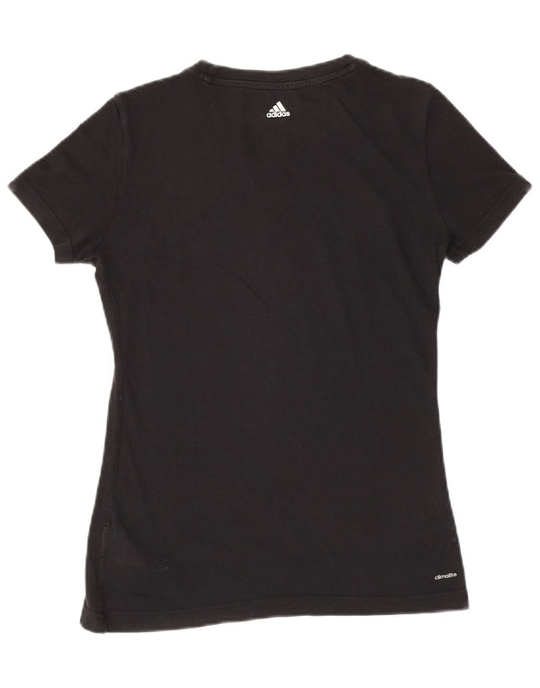 Женская футболка Adidas Climalite с рисунком Top UK 4/6 XS, черный хлопок