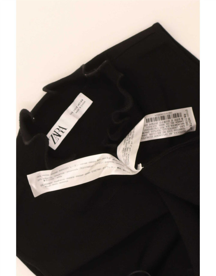 Женское платье с бретелькой с рюшами Zara UK 10, маленькое черное, вискоза