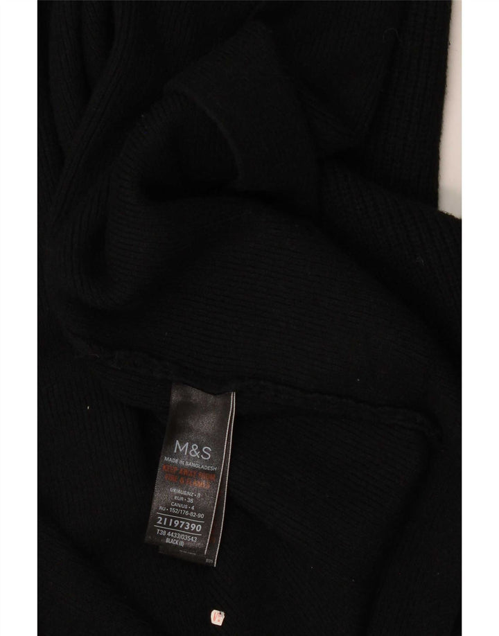 Женский открытый кардиган Marks & Spencer UK 8, маленький, черный, вискоза