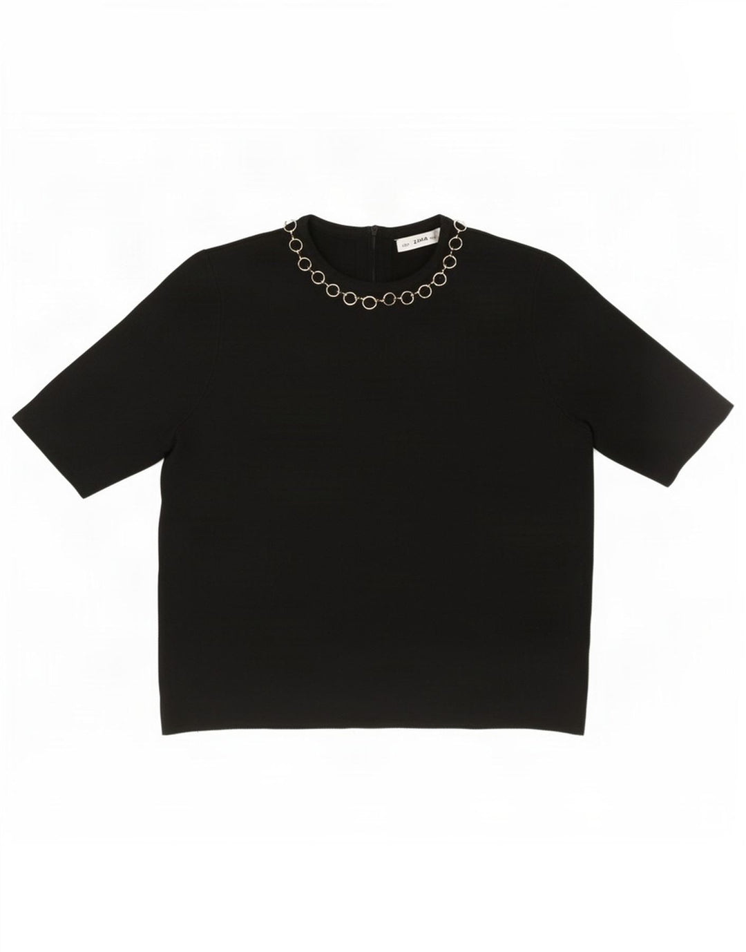 Женская укороченная блузка Zara UK 10, маленькая черная вискоза