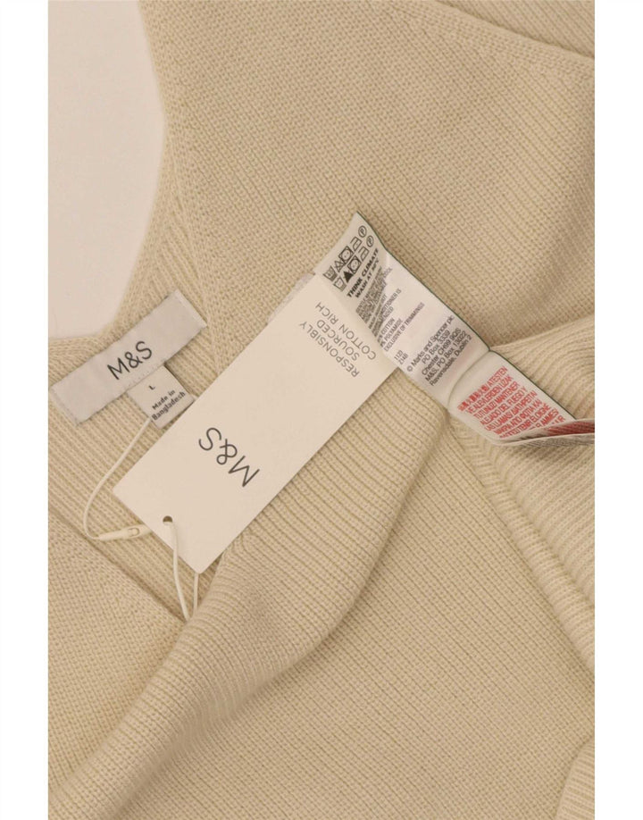 Женский жилет Marks & Spencer UK 14, большой размер, бежевый хлопок