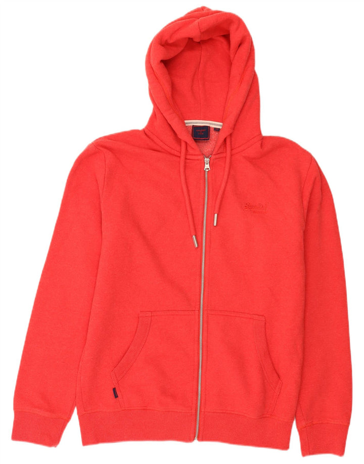 Мужской свитер с капюшоном на молнии Superdry, большой красный, хлопковый