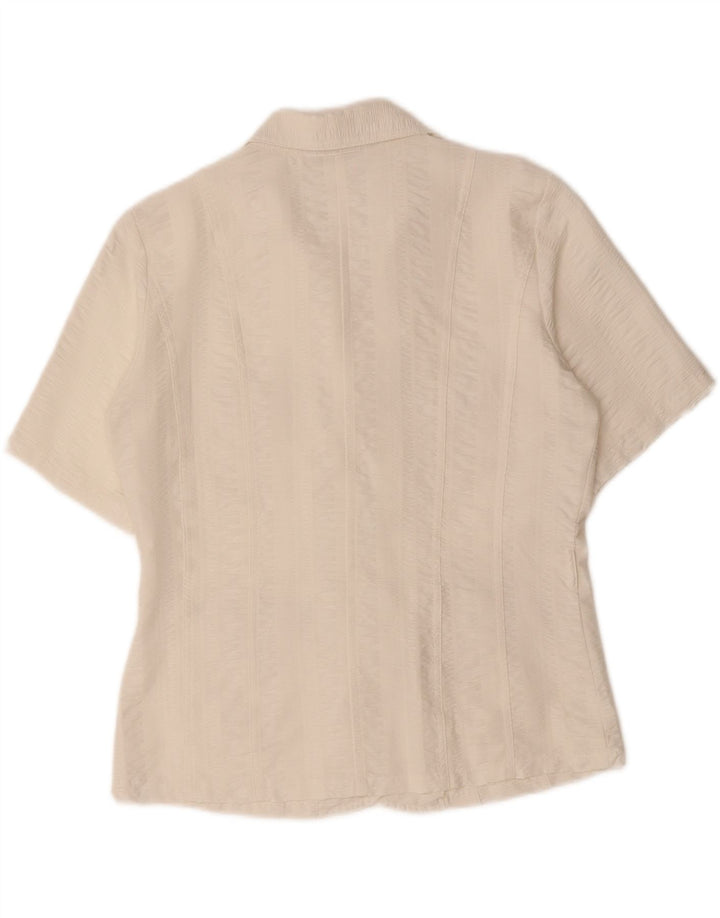 VINTAGE Womens Short Sleeve Shirt Blouse IT 40 Small White Vintage Vintage and Second-Hand Vintage from Messina Hembry 