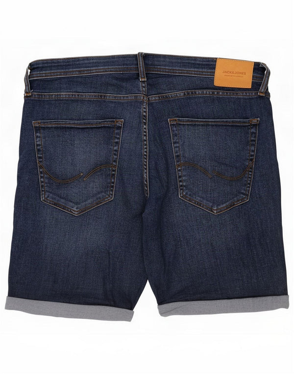 Jack & Jones Mens Distressed Regular Denim Shorts XL W38 Blue Cotton