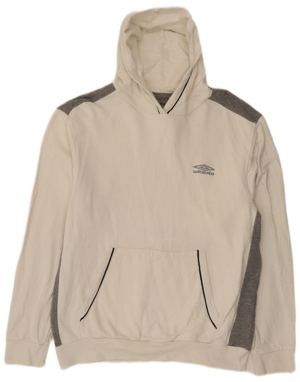 Мужской джемпер с капюшоном Umbro 2XL Off White, хлопок с цветными блоками