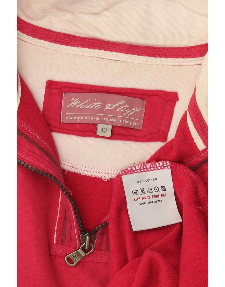 Женский свитшот с воротником на молнии White Stuff, хлопковый джемпер, Великобритания 12, средний розовый цвет