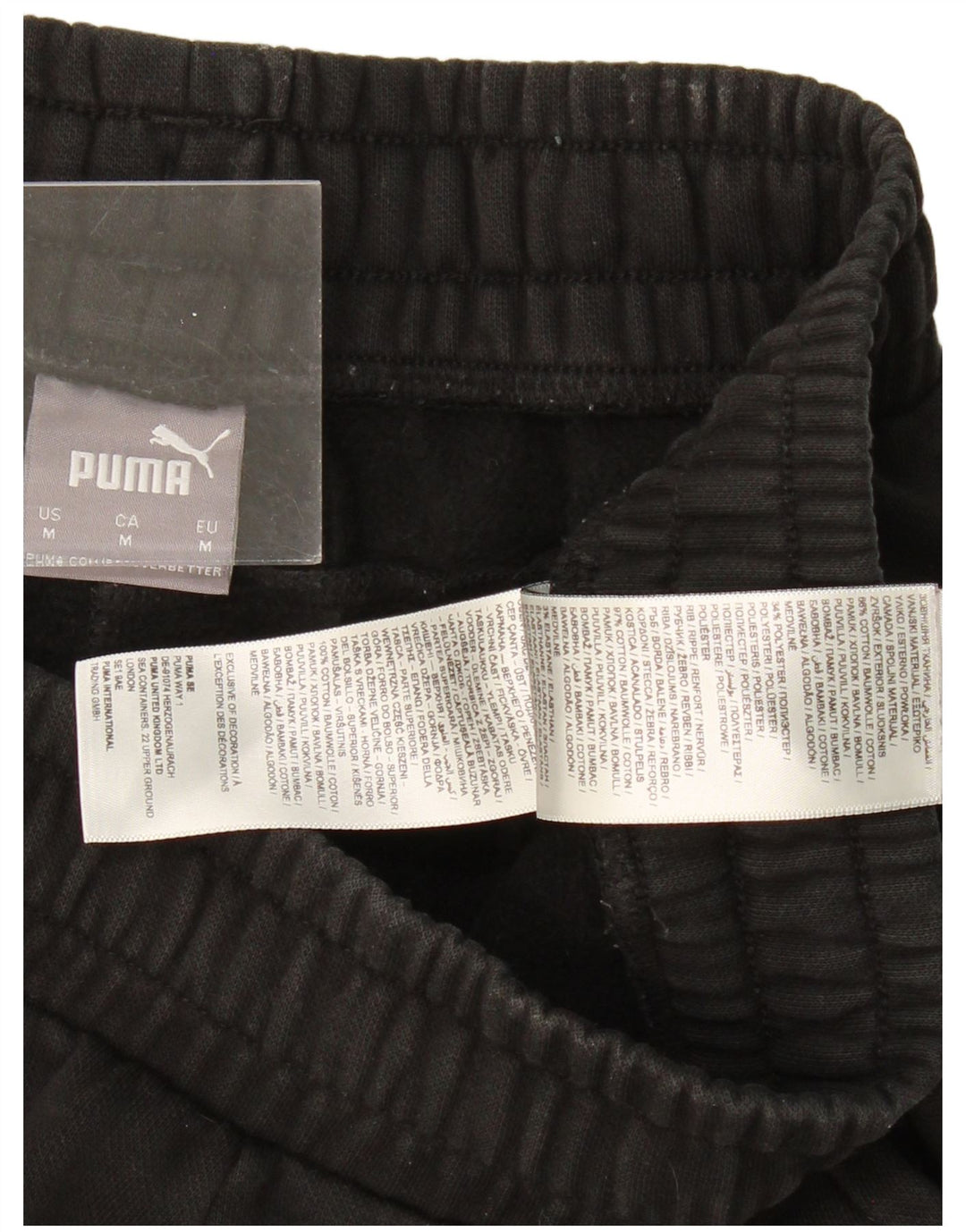 PUMA Mens Tracksuit Trousers Joggers Medium  Black Cotton
