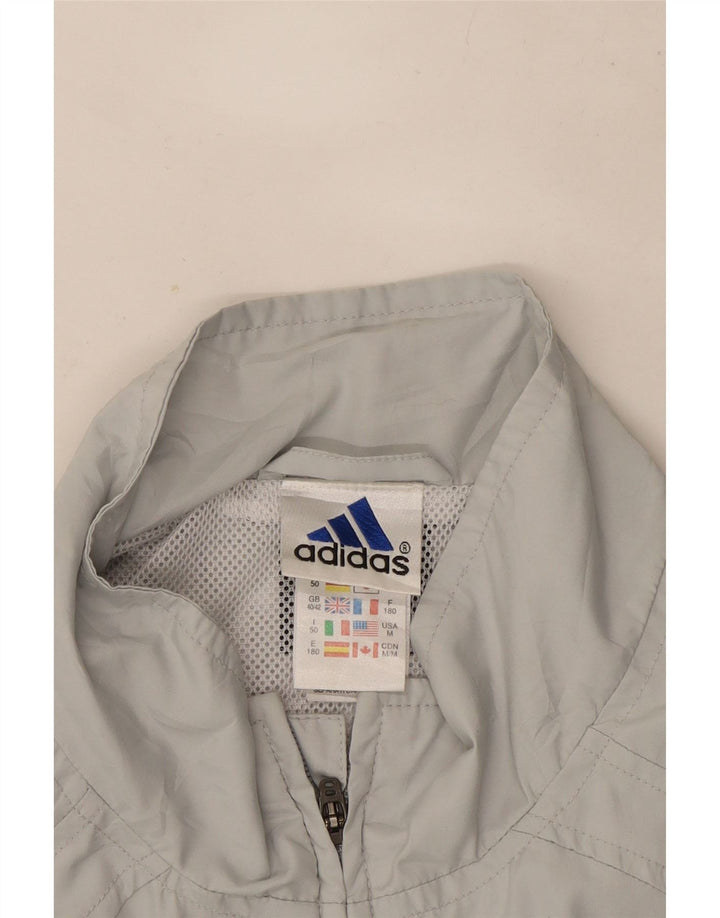 Мужская спортивная куртка Adidas UK 40/42, средний серый цвет, полиэстер с цветными блоками