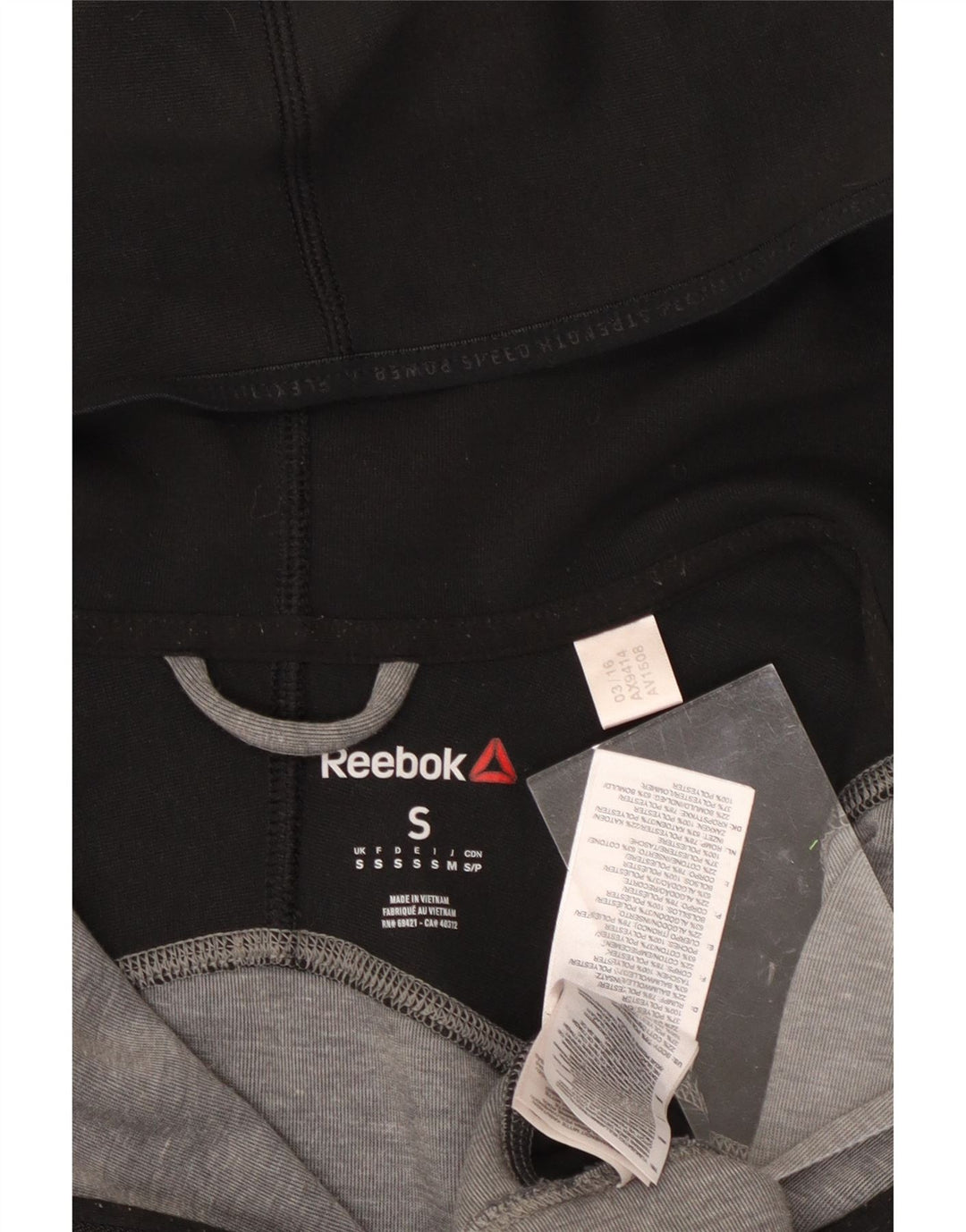 REEBOK Мужской свитер с капюшоном на молнии, маленький серый, полиэстер с цветными блоками