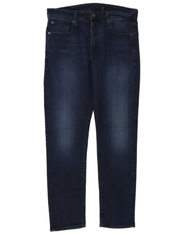 Мужские прямые зауженные джинсы G-STAR W34 L32 темно-синие, хлопок