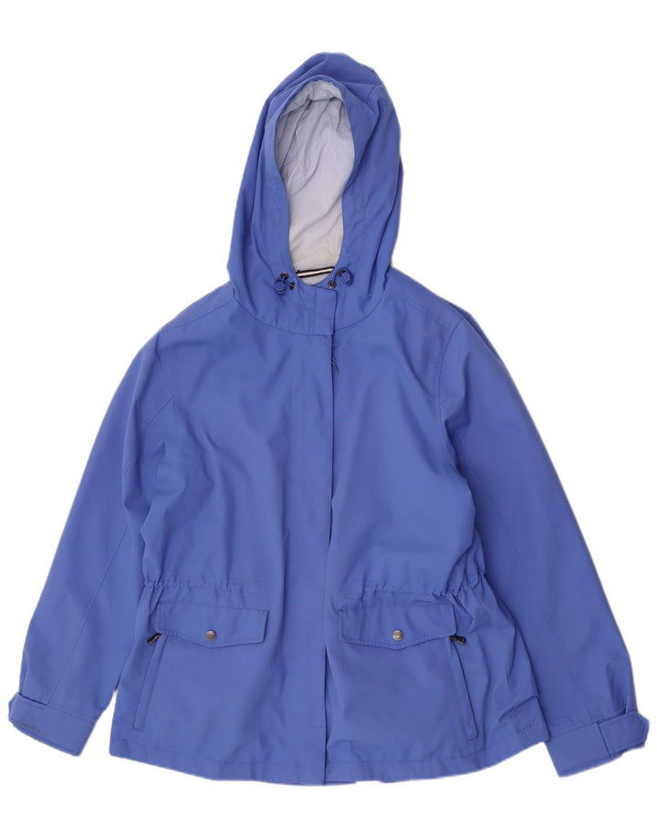 Женская дождевик с капюшоном Crew Clothing UK 16, большой синий полиэстер