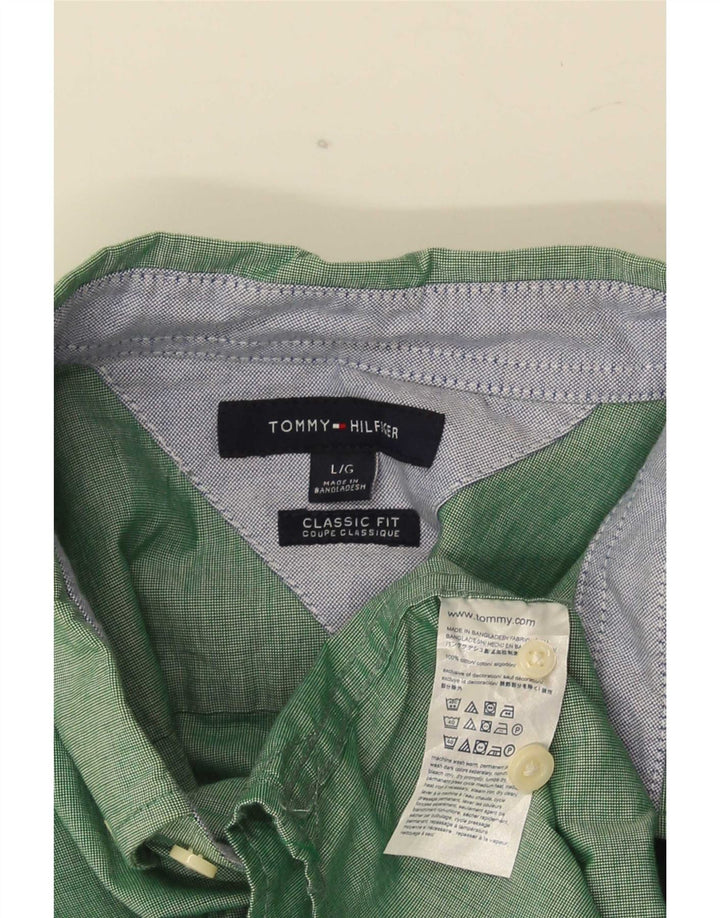 Мужская рубашка классического кроя Tommy Hilfiger, большой зеленый хлопок