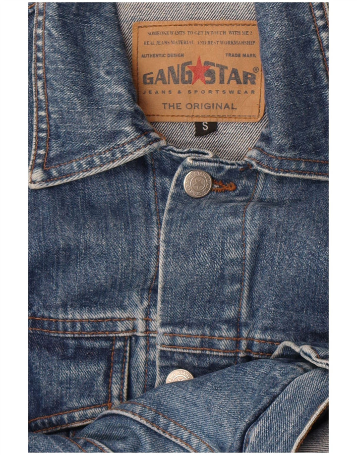 Винтажная женская джинсовая куртка UK 10, маленькая синяя