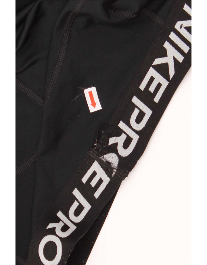 Женские укороченные леггинсы с рисунком Nike Dri Fit UK 8, маленькие черные, полиэстер