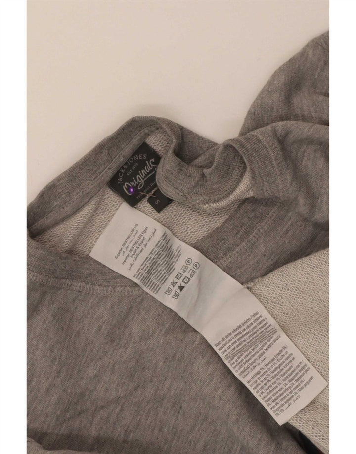 Мужской свитшот с рисунком Jack & Jones, маленький серый хлопковый джемпер