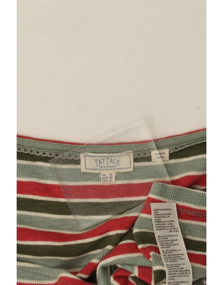 Женская укороченная блузка-рубашка Fat Face, Великобритания, 24, 4XL, хлопок в зеленую полоску