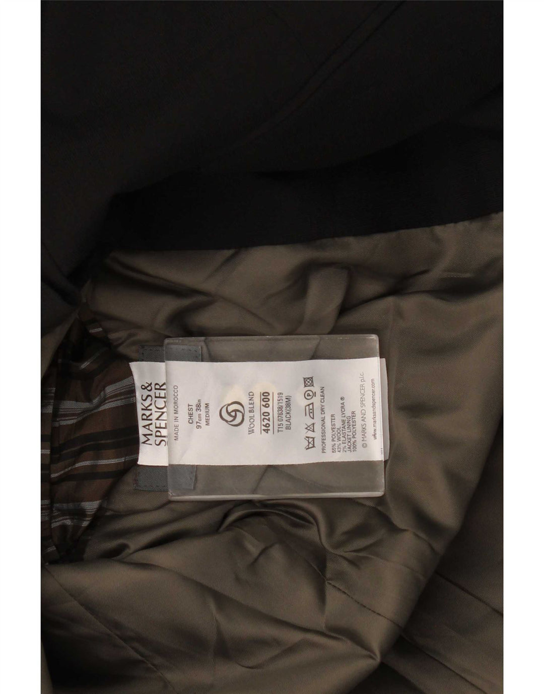 Мужской пиджак с 3 пуговицами Marks & Spencer UK 38, средний черный полиэстер