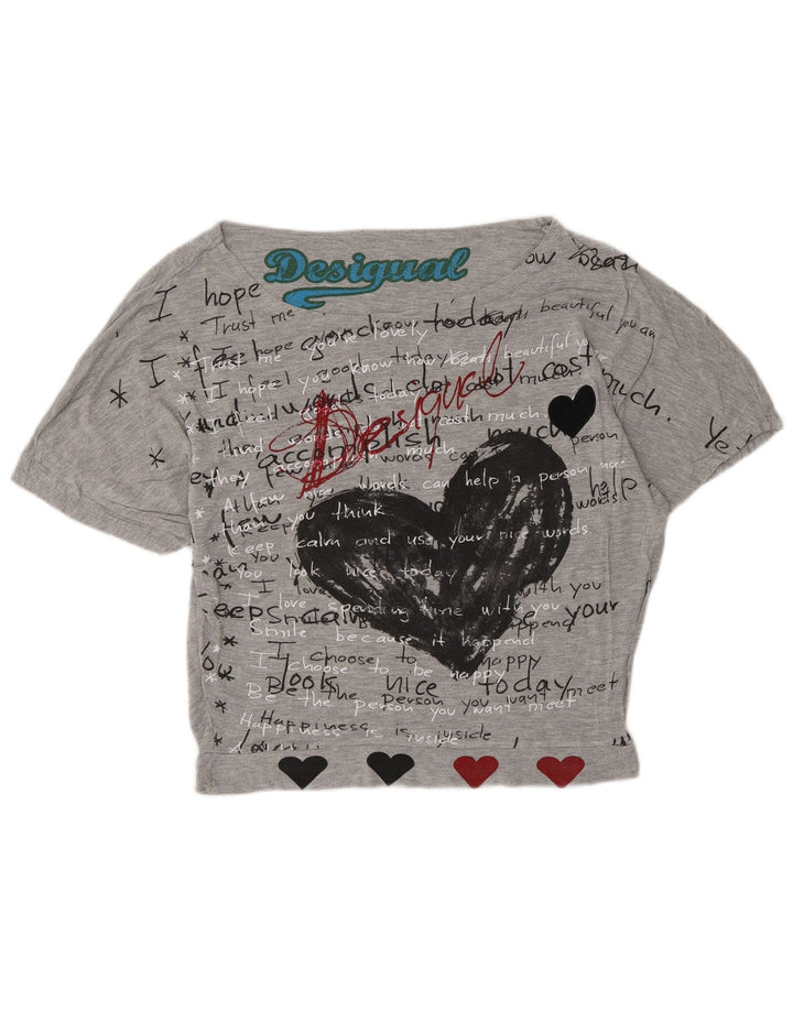 Женская футболка с рисунком Desigual Top UK 14, средний серый