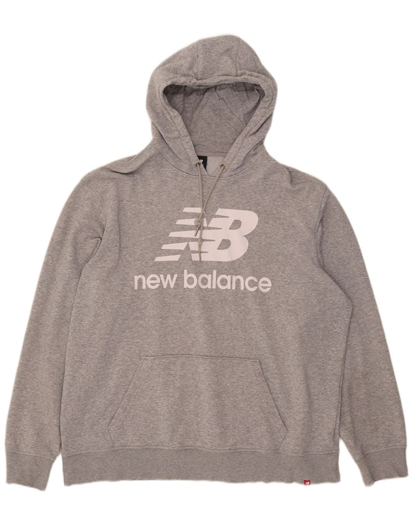 Мужской джемпер с капюшоном New Balance 2XL, серый хлопок