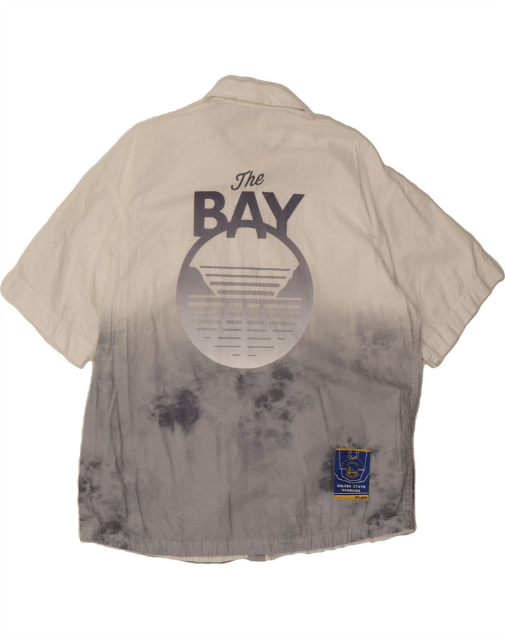JACK & JONES Mens Graphic Shirt Size 41 Medium Off White Tie Dye Vintage Jack & Jones and Second-Hand Jack & Jones from Messina Hembry 