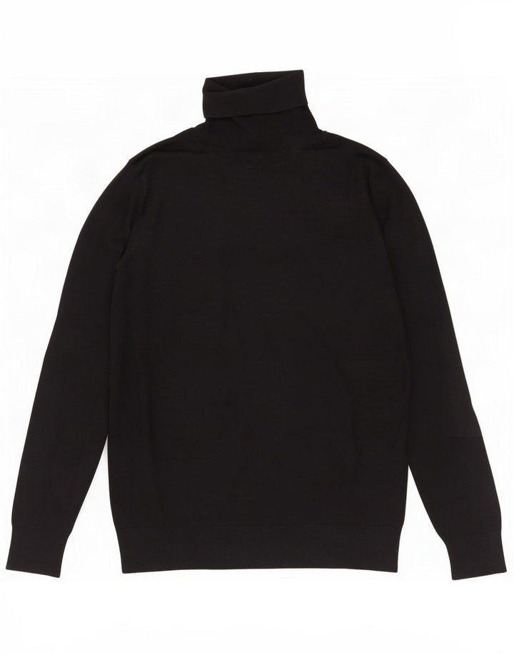 Женский джемпер с высоким воротником Massimo Dutti UK 14, большой черный шелковый
