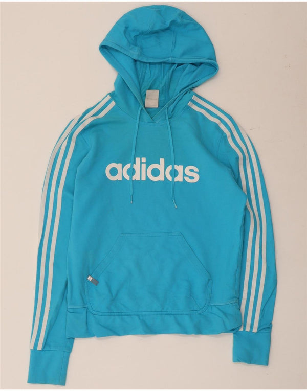 Женский джемпер с капюшоном Adidas UK 14, средний синий, хлопок