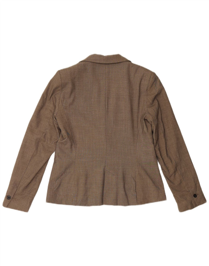 Женский пиджак ZARA на 1 пуговице EU 38, маленький коричневый полиэстер