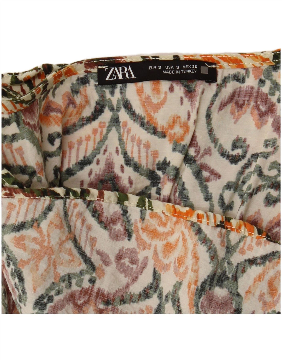 Женское многоярусное платье Zara UK 8, маленькое, разноцветное с цветочным принтом