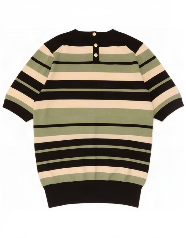 Zara Womens Boat Neck Jumper Sweater UK 14 Large Multicoloured Striped