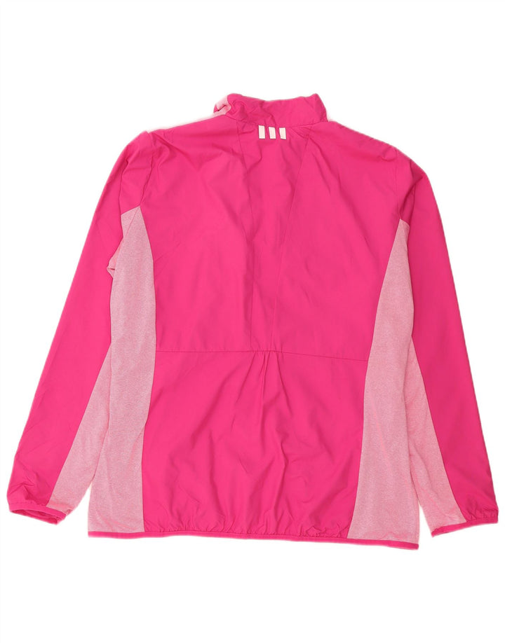 Женский спортивный костюм ADIDAS, верхняя куртка UK 18 XL, розовый полиэстер с цветными блоками